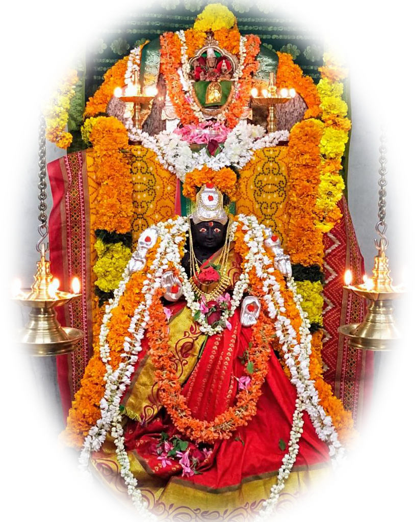 Sri Lakshmi Narayana-Mahamaya temple deity adorned for worship