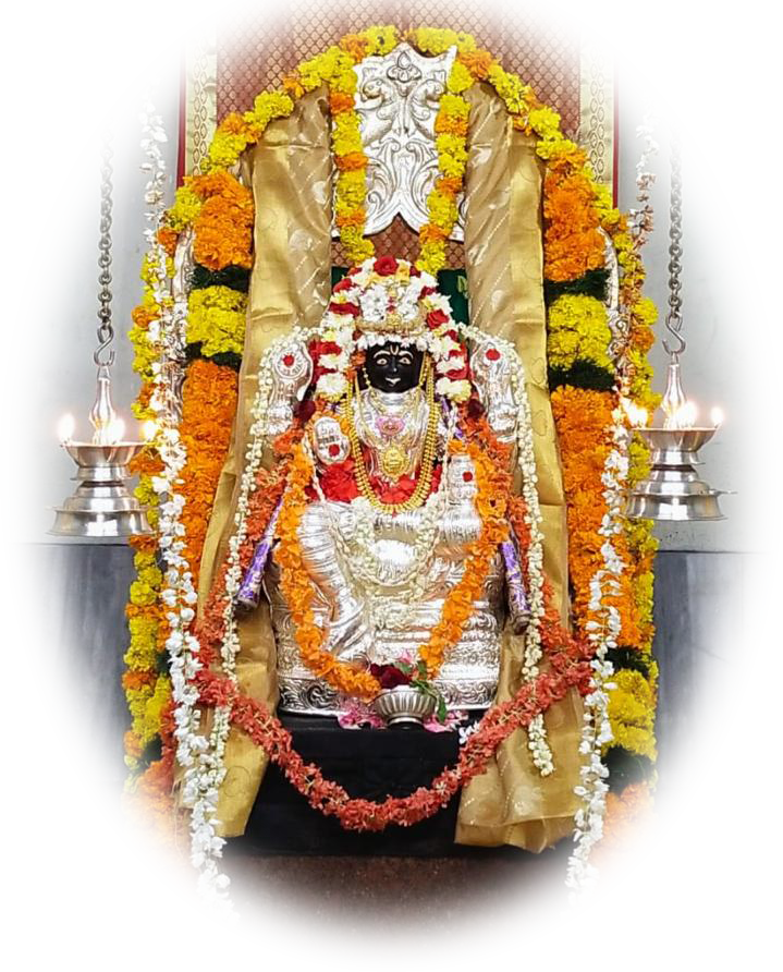 Sri Mahalasa Narayani temple deity adorned for worship